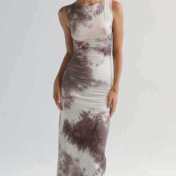 DISSH SAWYER TIE DYE COCO MAUVE MIDI DRESS - Picture 2 of 9